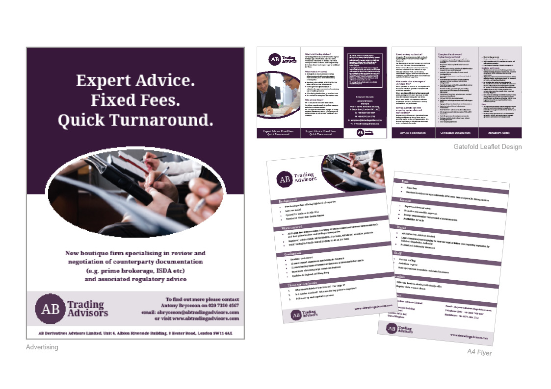 AB Trading Advisors: Brochures, Flyers, Business Cards and Website Maintenance