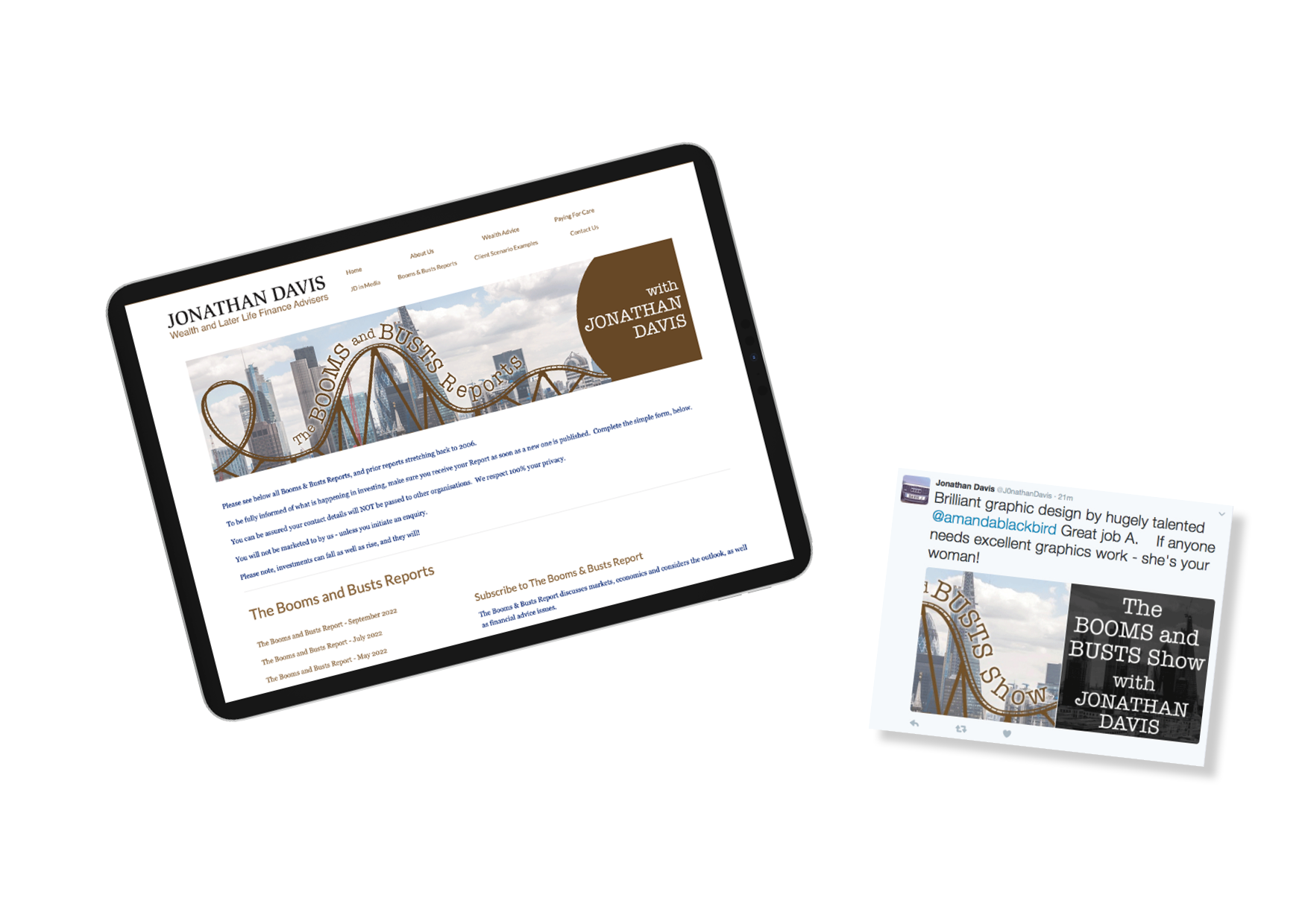 Logo and Banner for Audioboom Channel for Wealth Adviser Jonathan Davis