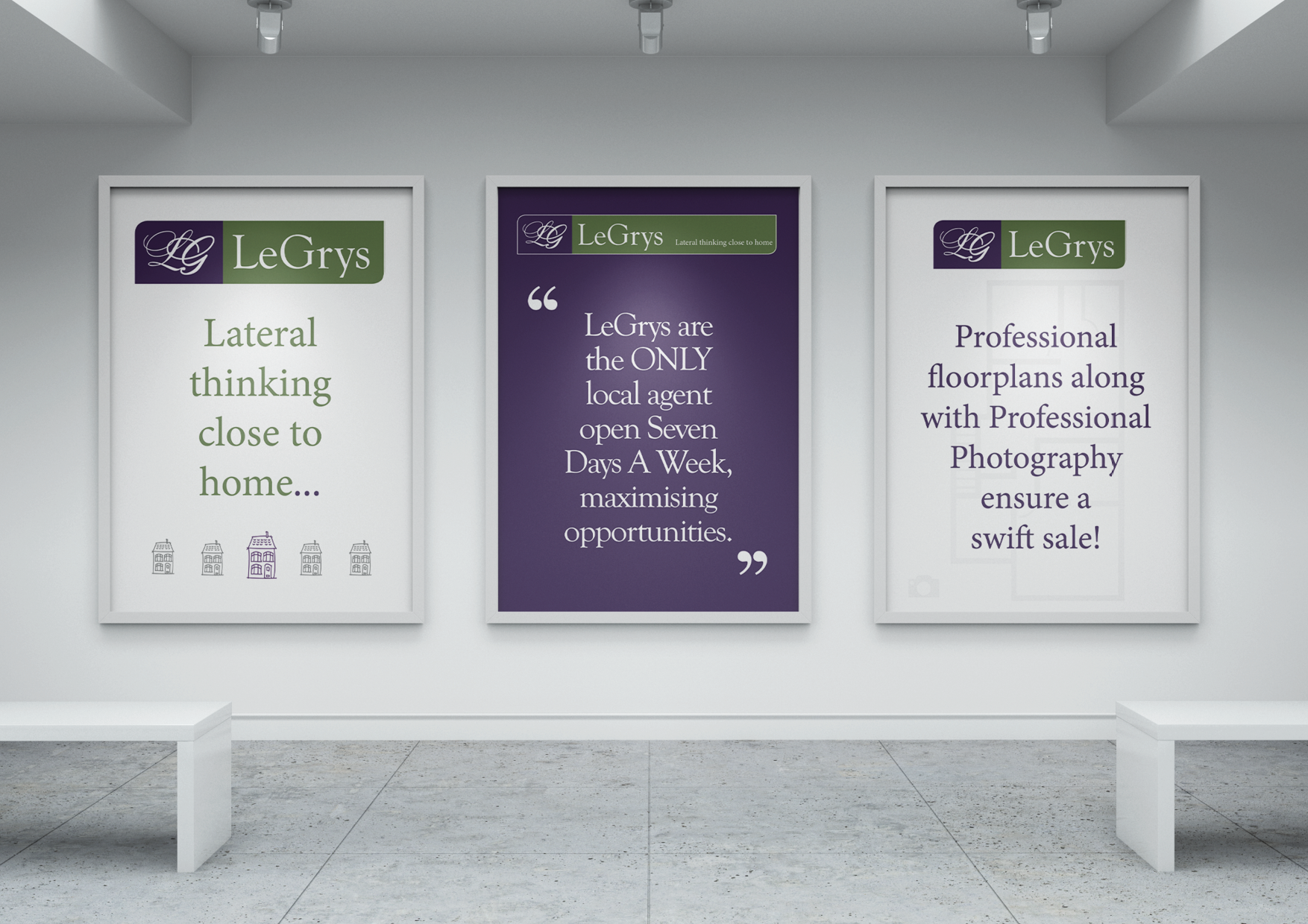 Legrys Independent Estate Agents: Shop signage, Advertising and Brochures